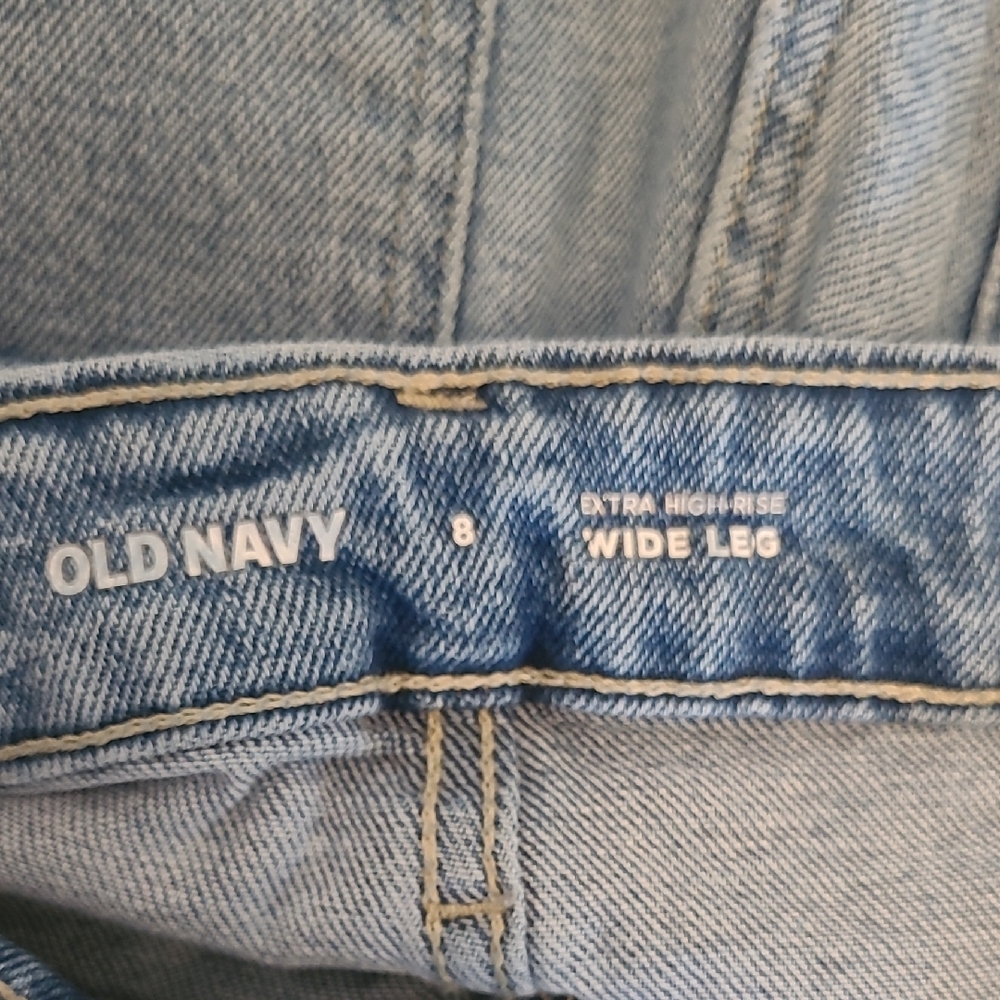 Old Navy Medium Blue Wide Leg Jeans - Picture 2 of 12